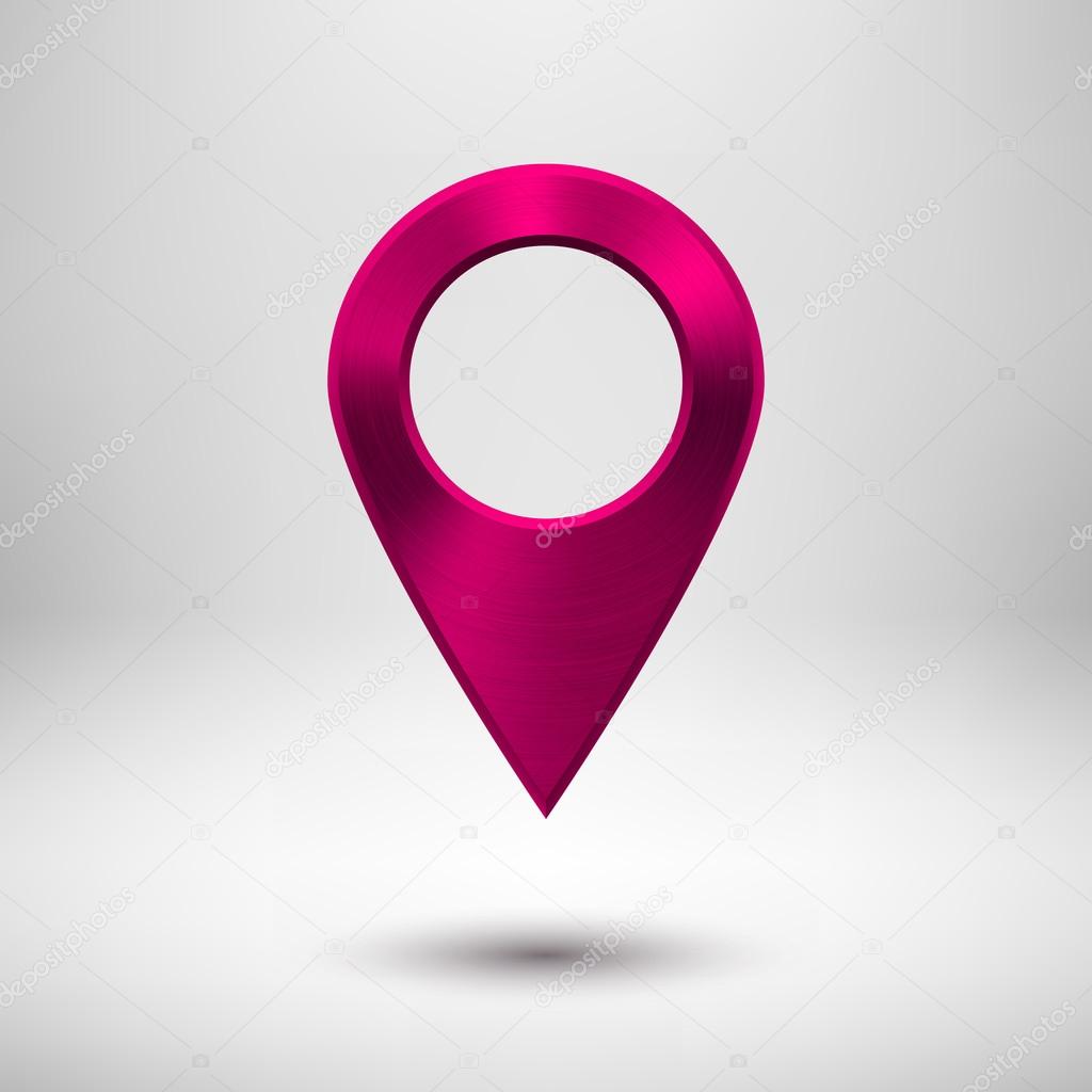 Technology Map Pointer Button with Magenta Metal Texture