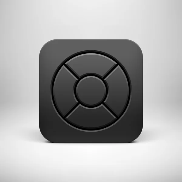 Modèle d'icône d'application de technologie noire — Image vectorielle
