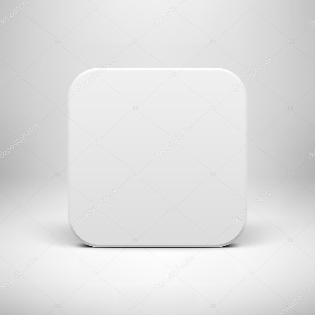 White Technology App Icon Blank Template