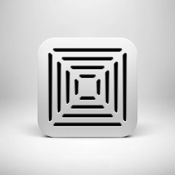 Plantilla de botón de icono de aplicación abstracta blanca — Vector de stock