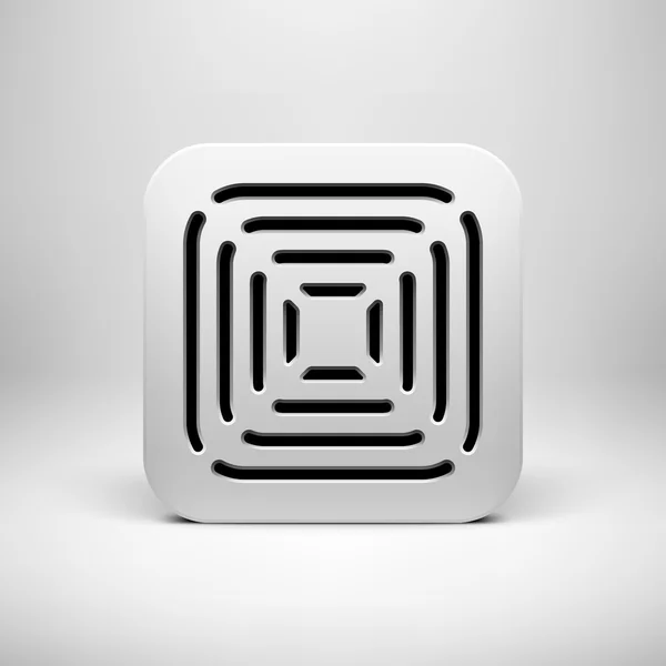 Plantilla de botón de icono de aplicación abstracta blanca — Vector de stock