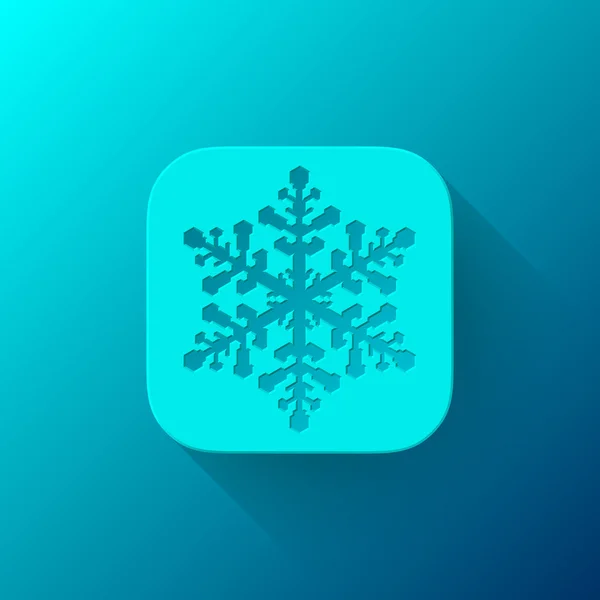 Kar tanesi ile mavi soyut app simgesi şablonu — Stok Vektör