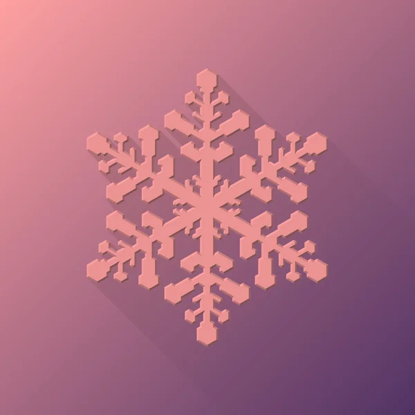 Розовый абстрактный рождественский знак снежинки — стоковый вектор