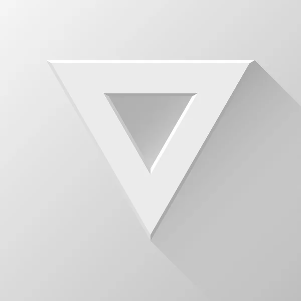 Modèle de bouton de triangle abstrait blanc — Image vectorielle