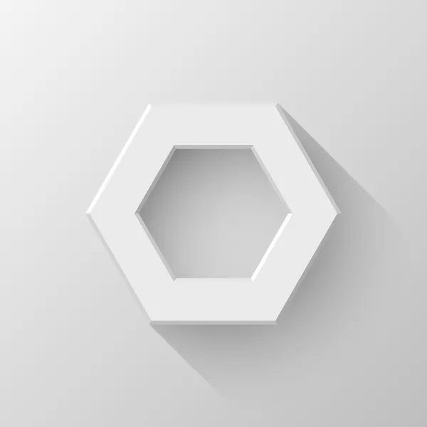 Signo de polígono abstracto blanco — Vector de stock