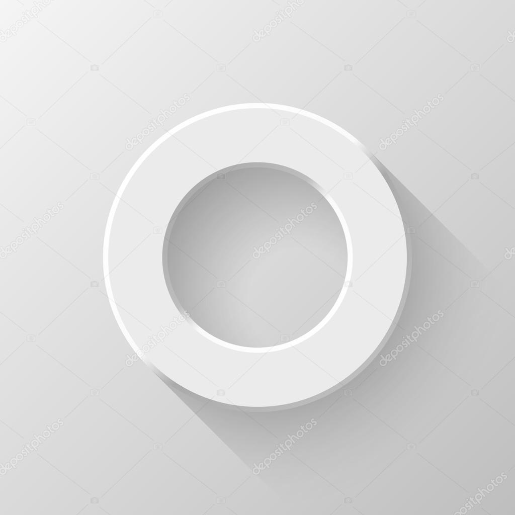 White Abstract Circle Volume Button Blank Template