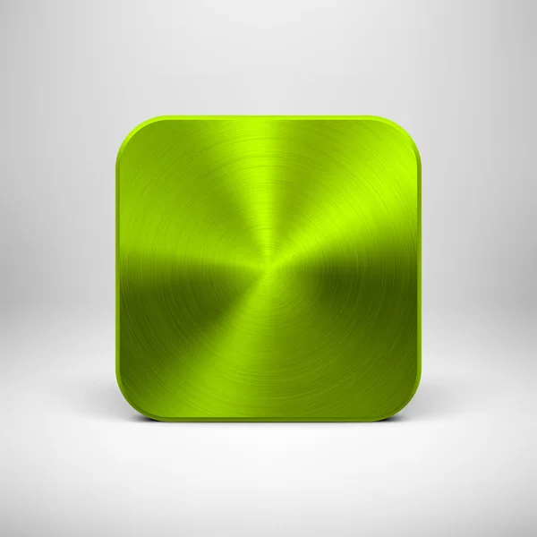 Modelo de ícone de aplicativo verde com textura de metal — Vetor de Stock