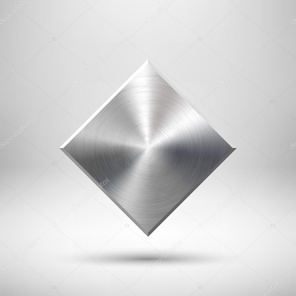 Abstract rhombic badge, blank button template with realistic shadow and light background for internet sites, web user interfaces, UI, applications, apps and business presentations.