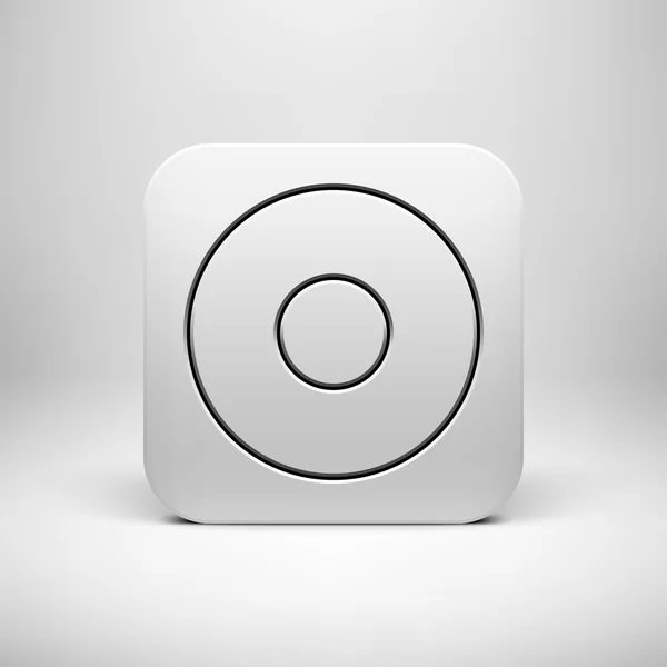 Plantilla de botón de icono de aplicación abstracta blanca — Vector de stock