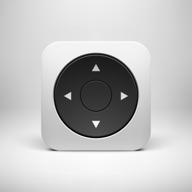 beyaz soyut joystick app simgesi düğmesini şablon