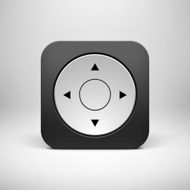 siyah soyut joystick app simgesi düğmesini şablon