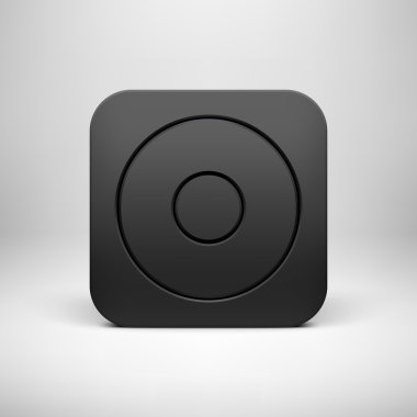 siyah soyut app simgesi düğmesini şablon
