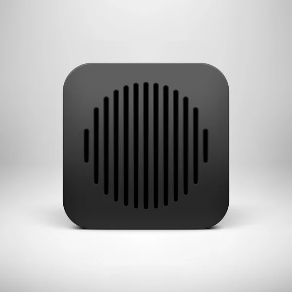 黒の抽象的なアプリ アイコン ボタン テンプレート — ストックベクタ