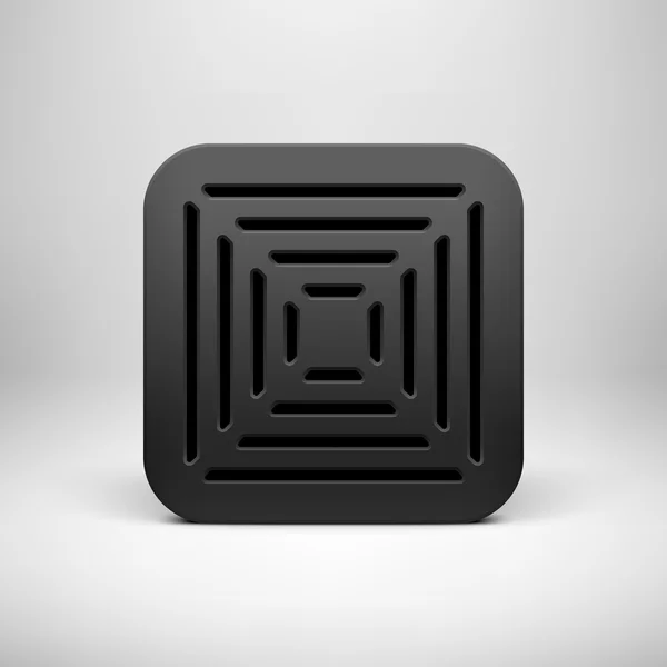 黒の抽象的なアプリ アイコン ボタン テンプレート — ストックベクタ