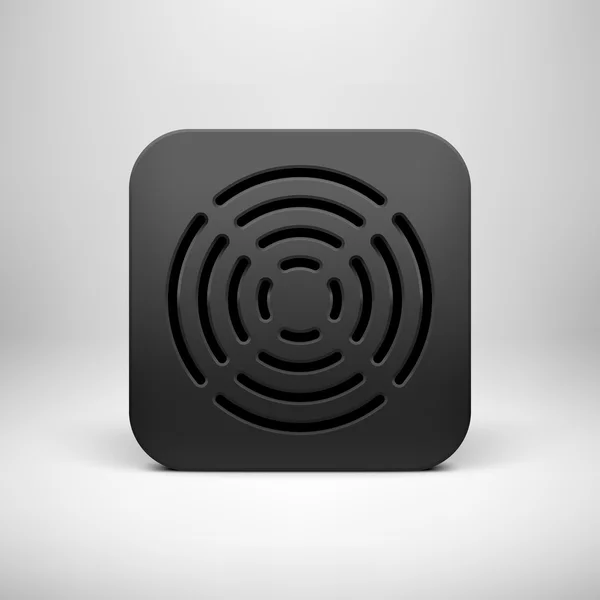 Modèle de bouton icône App abstraite noire — Image vectorielle