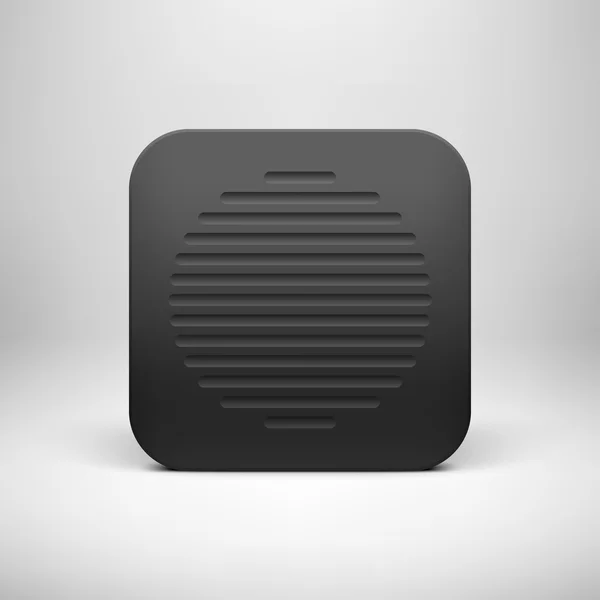 Modelo de botão Black Abstract App Icon — Vetor de Stock