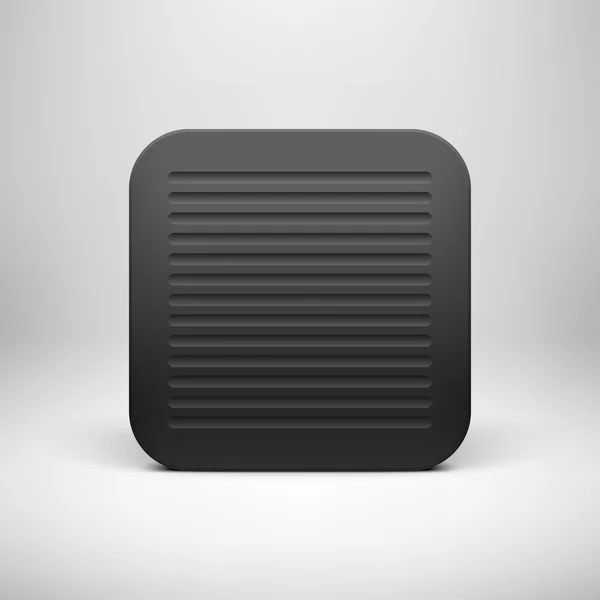 Modello di pulsante icona dell'app astratta nera — Vettoriale Stock
