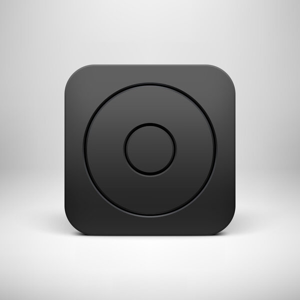 Black Abstract App Icon Button Template