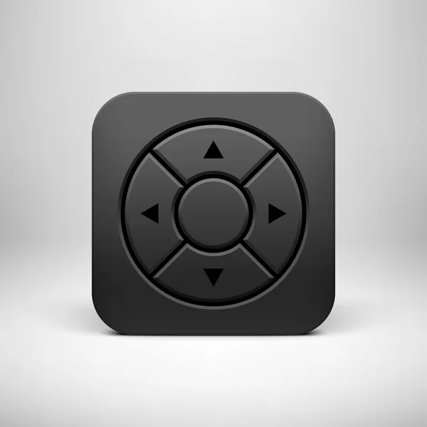 Black Joystick App Icon — стоковый вектор