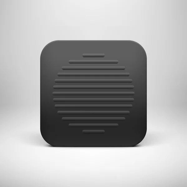 Modèle de bouton icône App abstraite noire — Image vectorielle