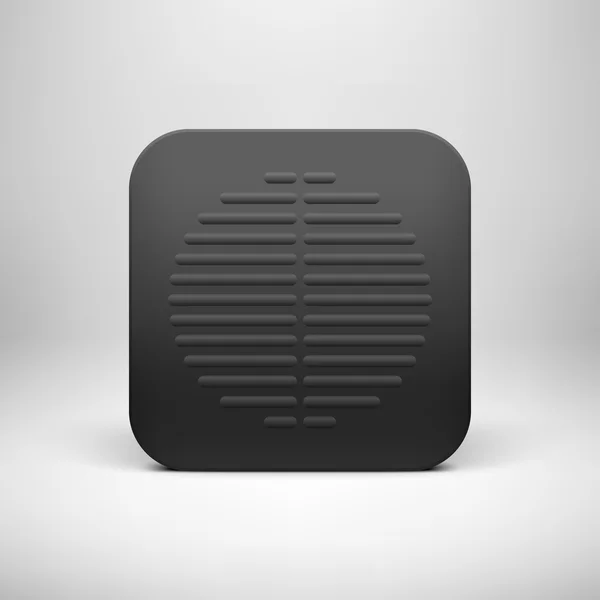 Black Abstract App Icon Button Template — Stock Vector