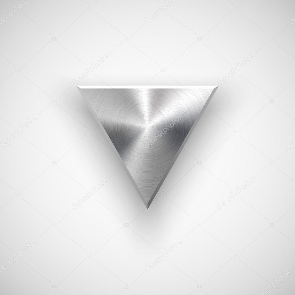 Abstract triangle badge, blank button template with realistic shadow and light background for internet sites, web user interfaces, UI, applications, apps and business presentations.
