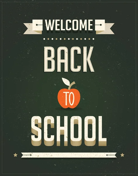 Back to School, Cartaz de Tipografia em Chalkboard. Ilustração vetorial . — Vetor de Stock