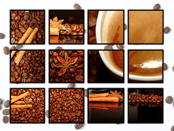 Collage van koffie motieven — Stockfoto