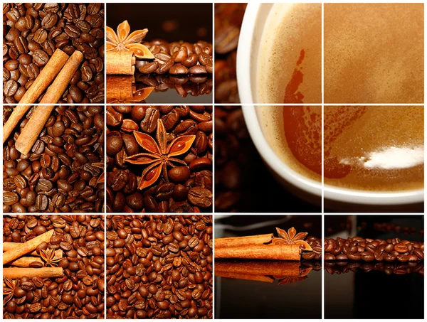 Коллаж мотивов кофе — стоковое фото
