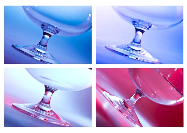 Glas för brandy. färgade collage — Stockfoto