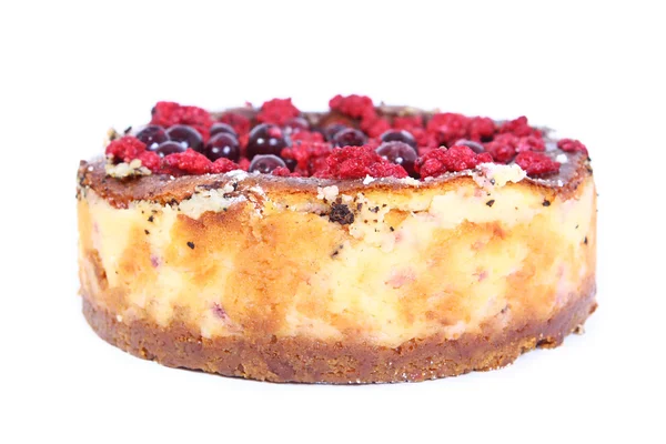 Käsekuchen mit Himbeeren — Stockfoto