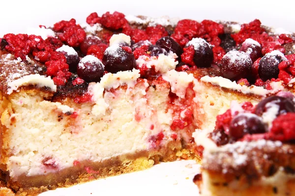 Cheesecake with raspberries — Stock Photo, Image
