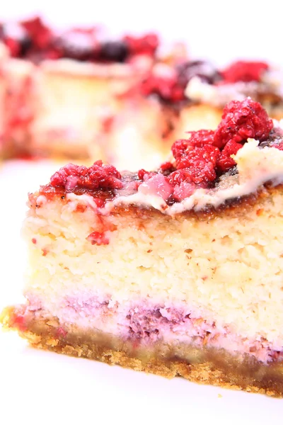 Cheesecake with raspberries — Stock Photo, Image