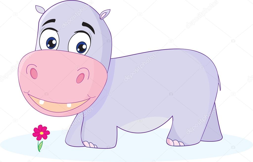 Hippopotamus, river-horse, behemoth. cartoon. coloring ⬇ Vector Image