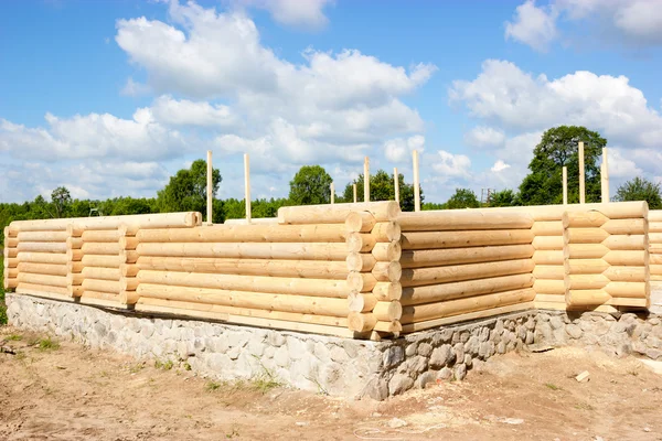 Mur en bois de bois — Photo