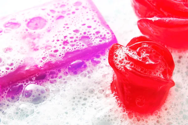 Glycerine soap with foam — Stock Photo, Image