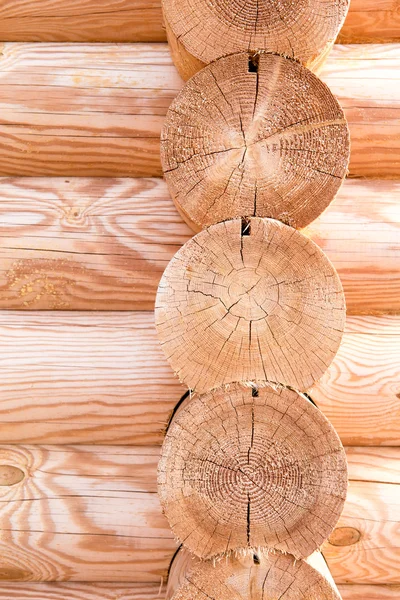 Wooden hause. sectioned log. — Stock Photo, Image