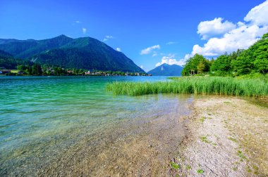 Walchensee Gölü - Herzogstand ve Kochel am dağına yakın - Almanya, Bavyera 'da güzel bir seyahat merkezi