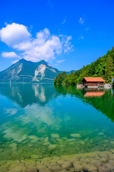 Lago Walchensee Perto Montanha Herzogstand Kochel See Belo Destino Viagem — Fotografia de Stock