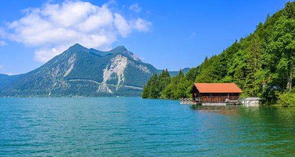 Lac Walchensee Près Montagne Herzogstand Kochel See Belle Destination Voyage — Photo
