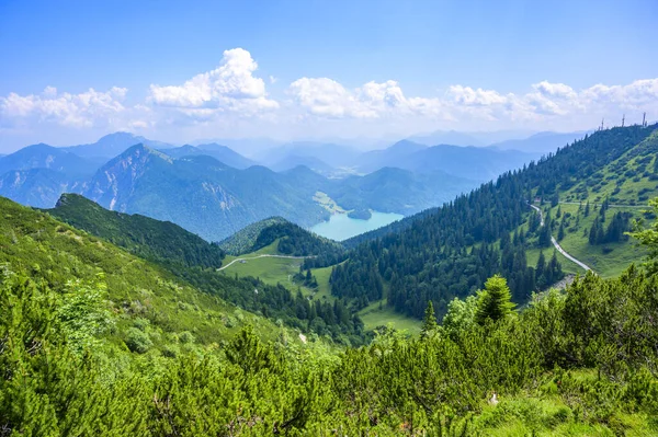 Blick Vom Herzogstand Auf Den Walchensee Nahe Kochel See Schönes — Stockfoto