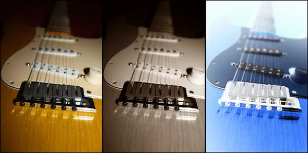 吉他的三个视图 — 图库照片