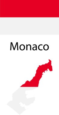 Monako bayrağı ve devlet silueti