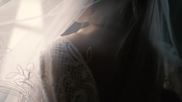 新娘的婚纱 女孩的婚纱 没有脸 — 图库视频影像