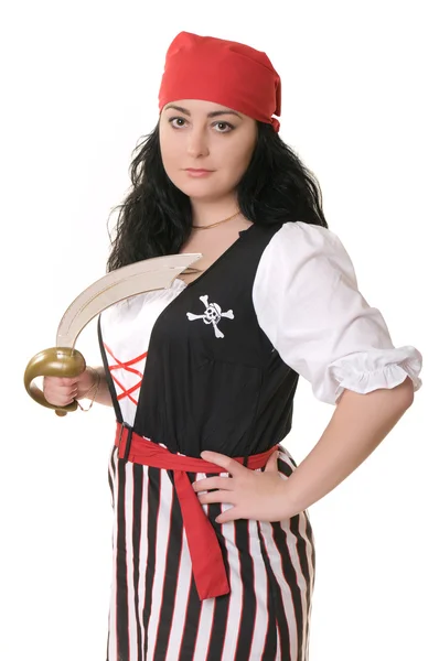 Una mujer vestida de pirata — Foto de Stock