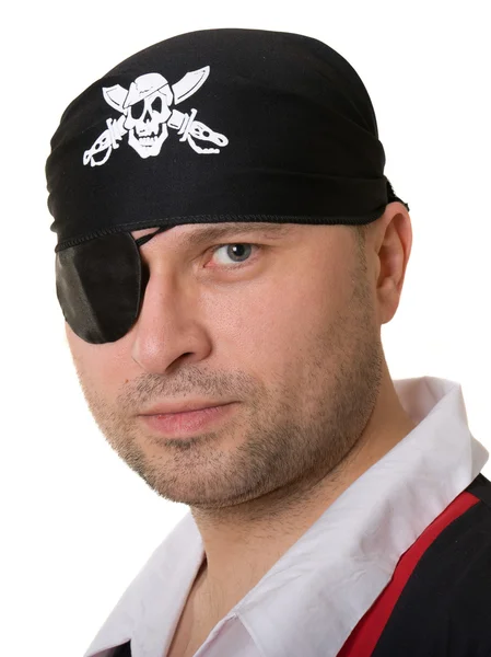 Man dressed as a pirate in the — Stock Photo, Image