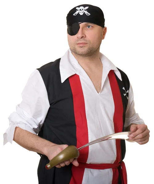 Man dressed as a pirate in the — Stock Photo, Image