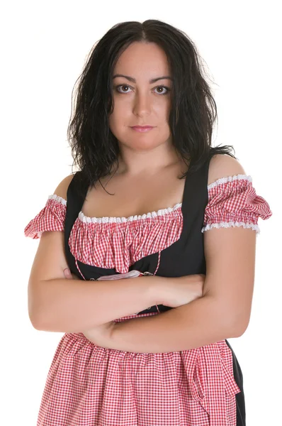 En kvinna i traditionella bayerska klänning - dirndl. — Stockfoto