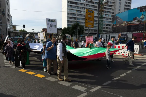 Día de Al-Quds. Manifestaciones contra Israel, y su control de Jerusalén. Solidaridad con los palestinos —  Fotos de Stock