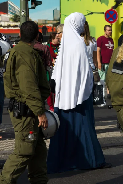 Hari Al-Quds. Demonstrasi melawan Israel, dan penguasaan Yerusalem. Solidaritas dengan Palestina — Stok Foto